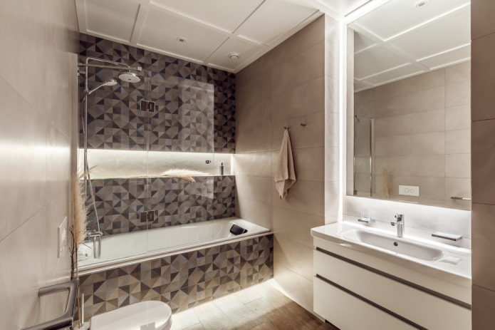 niche avec rétroéclairage dans la salle de bain intérieur