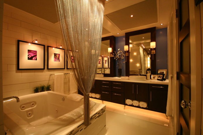 rideaux kisei dans la salle de bain