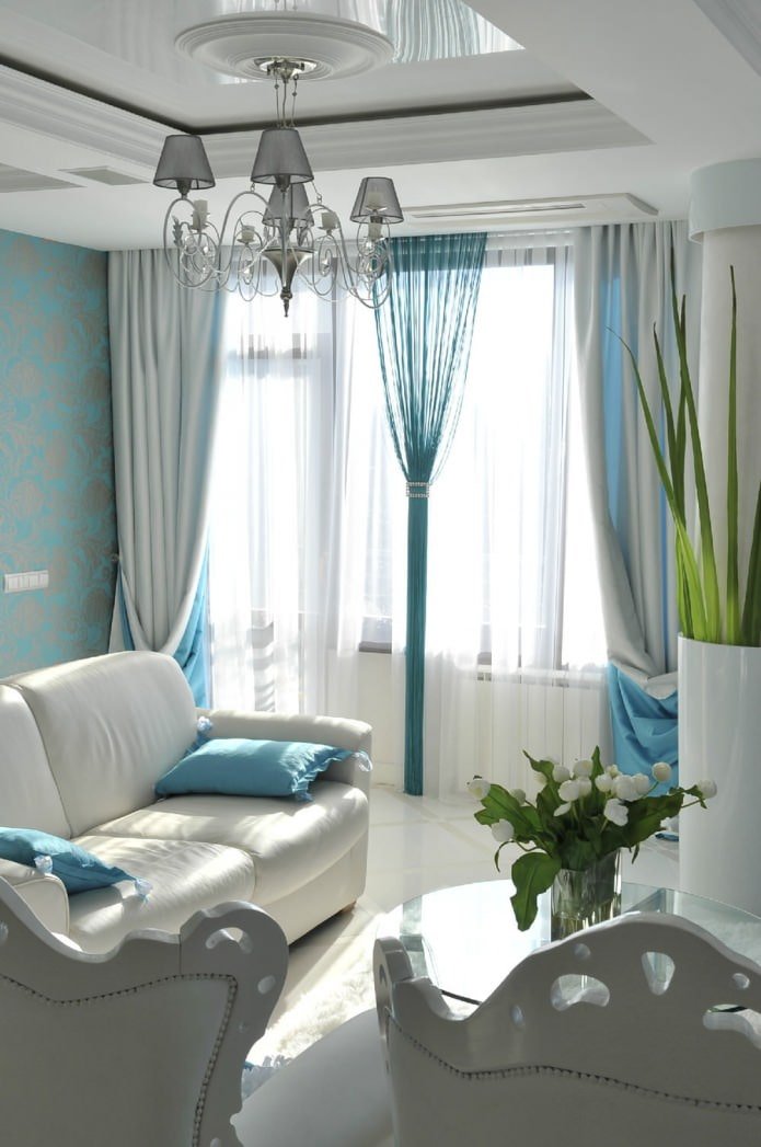 blue muslin in the interior