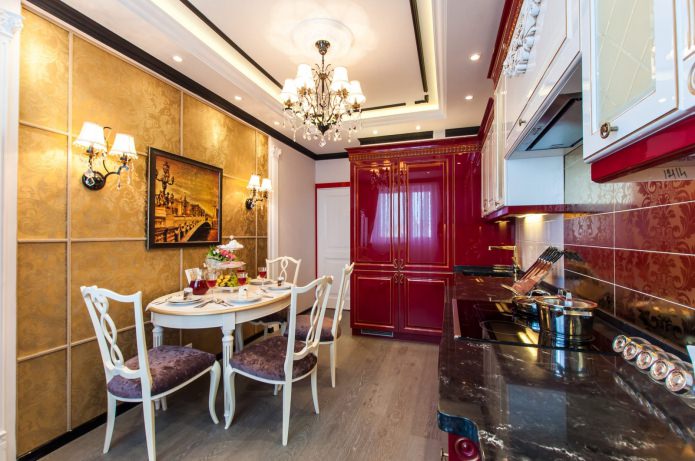 chaise dans un intérieur de cuisine de style classique