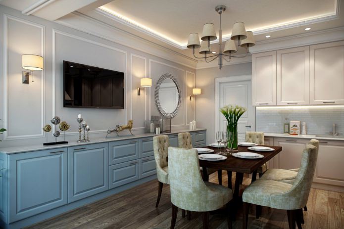 Table de cuisine à l'intérieur de la cuisine