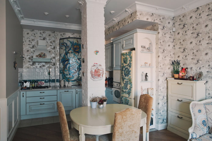 Cuisine salon dans une maison de campagne