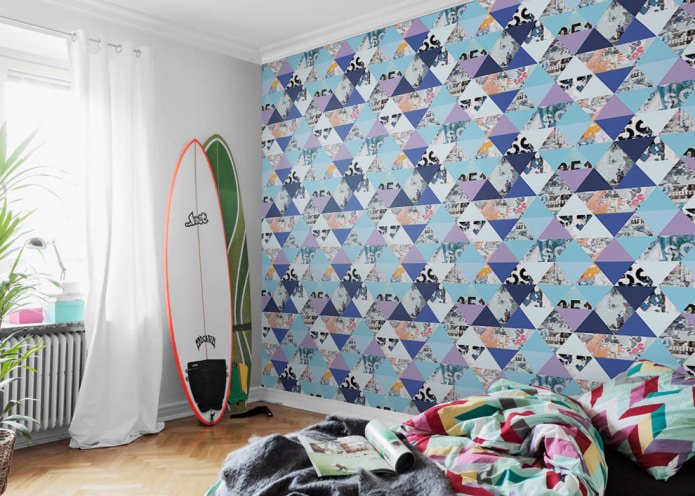 chambre d'enfant avec planches de surf