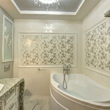 Papier peint pour la salle de bain : avantages et inconvénients, types, design, 70 photos d'intérieur-12