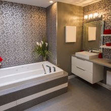 Papier peint pour la salle de bain : avantages et inconvénients, types, design, 70 photos d'intérieur-15