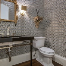 Papier peint pour la salle de bain : avantages et inconvénients, types, design, 70 photos d'intérieur-23
