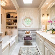 Papier peint pour la salle de bain : avantages et inconvénients, types, design, 70 photos d'intérieur-17