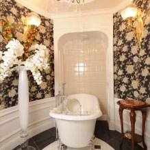 Papier peint pour la salle de bain : avantages et inconvénients, types, design, 70 photos d'intérieur-13