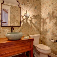 Papier peint pour la salle de bain : avantages et inconvénients, types, design, 70 photos d'intérieur-18