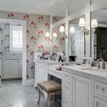 Papier peint pour la salle de bain : avantages et inconvénients, types, design, 70 photos d'intérieur-10