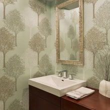 Papier peint pour la salle de bain : avantages et inconvénients, types, design, 70 photos dans l'intérieur-25