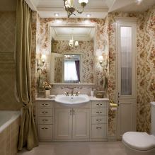 Papier peint pour la salle de bain : avantages et inconvénients, types, design, 70 photos d'intérieur-21