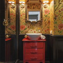 Papier peint pour la salle de bain : avantages et inconvénients, types, design, 70 photos d'intérieur-14
