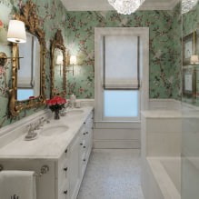 Papier peint pour la salle de bain : avantages et inconvénients, types, design, 70 photos d'intérieur-11