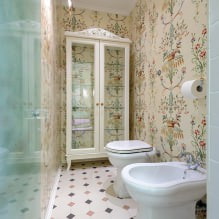 Papier peint pour la salle de bain : avantages et inconvénients, types, design, 70 photos d'intérieur-22