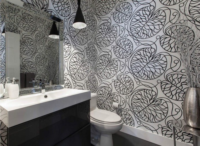 conception de toilettes noir et blanc