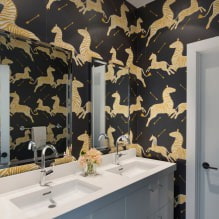 Papier peint pour la salle de bain : avantages et inconvénients, types, design, 70 photos dans l'intérieur-24
