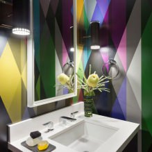 Papier peint pour la salle de bain : avantages et inconvénients, types, design, 70 photos d'intérieur-3