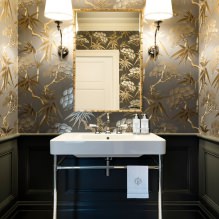 Papier peint pour la salle de bain : avantages et inconvénients, types, design, 70 photos d'intérieur-9