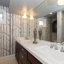 Papier peint pour la salle de bain : avantages et inconvénients, types, design, 70 photos d'intérieur-4