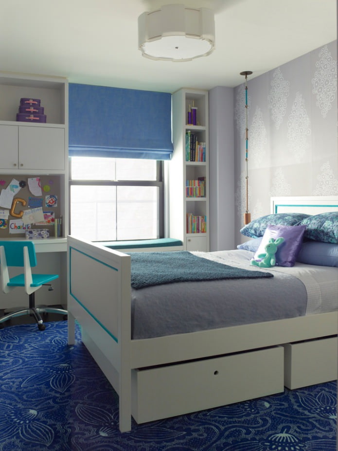 chambre d'enfant bleu-violet