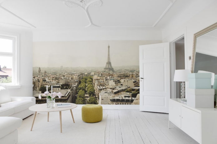 Papier peint photo représentant Paris dans un salon