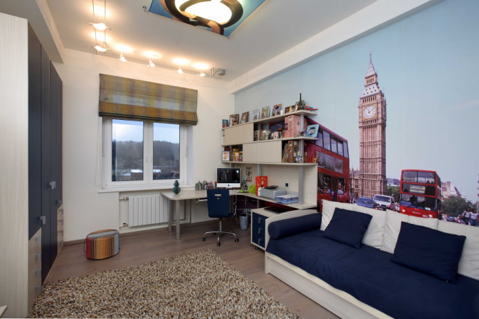 Fond d'écran photo représentant Londres dans la chambre d'un adolescent