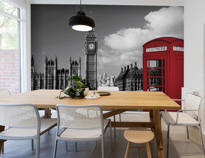 Fond d'écran photo représentant Londres dans la salle à manger