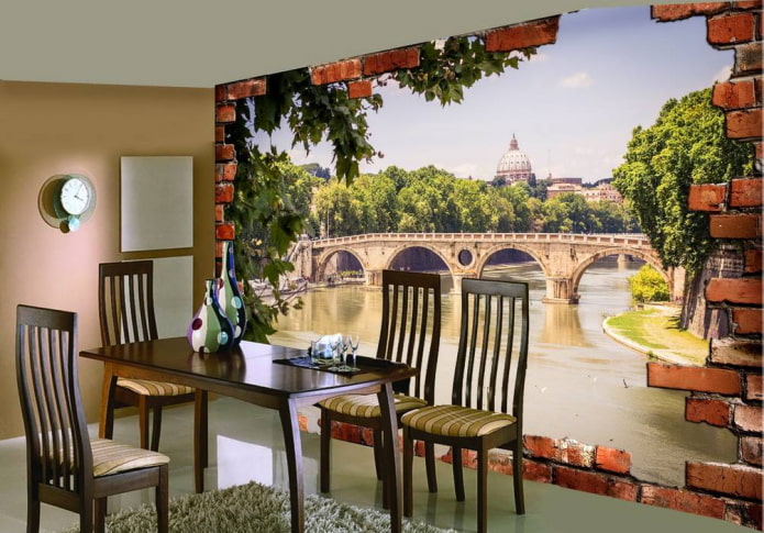 Papier peint effet 3D pour l'intérieur