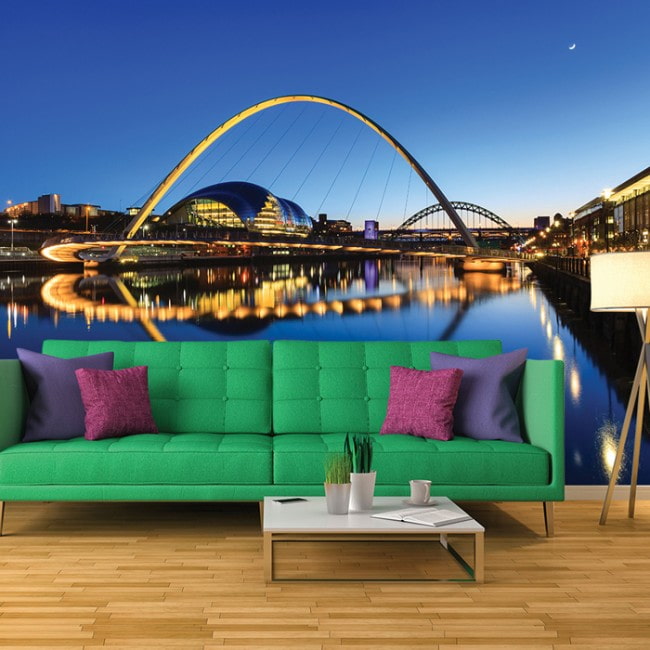 Fond d'écran photo avec une ville de nuit à l'intérieur