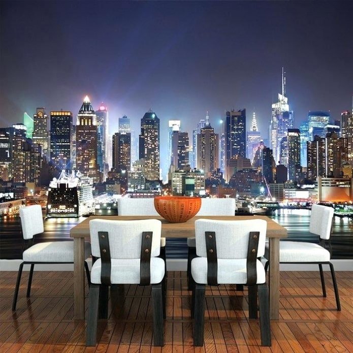 Fond d'écran photo avec une ville de nuit à l'intérieur