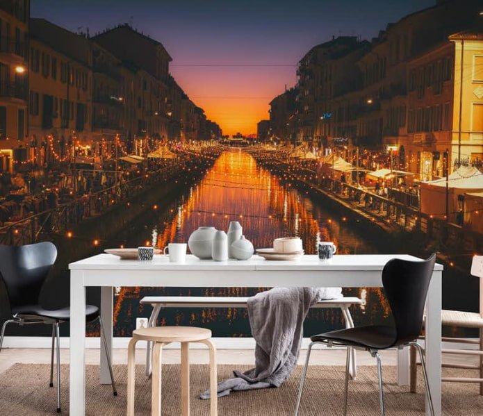 Fond d'écran photo avec une ville de nuit à l'intérieur