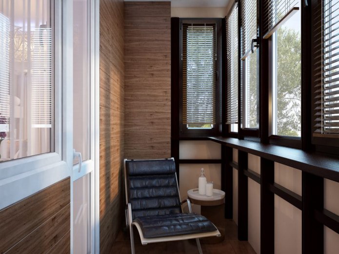 Papier peint imitation bois pour loggia