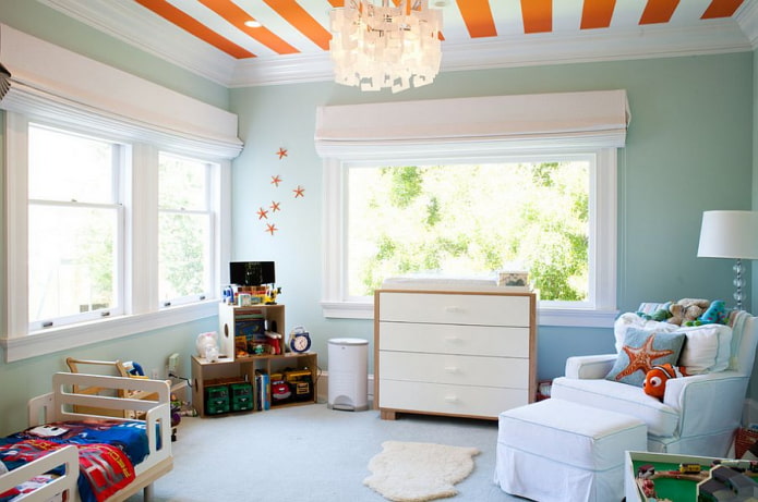 papier peint de plafond orange 