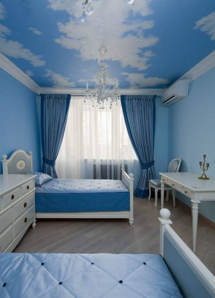 Papier peint représentant le ciel au plafond