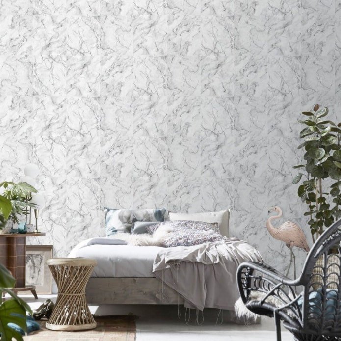 papier peint pierre dans l'intérieur de la chambre