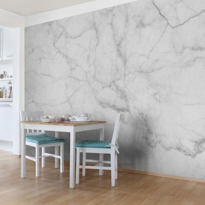 Papier peint marbre dans la cuisine