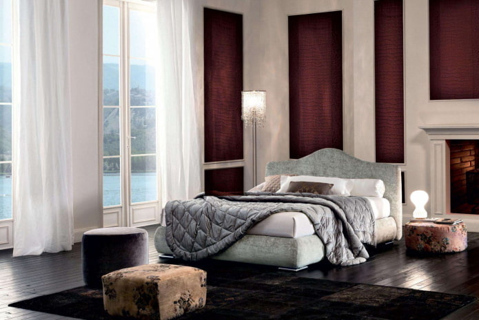 Papier peint en cuir rouge à l'intérieur