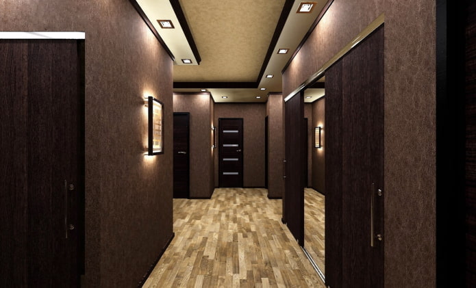 Papier peint imitation cuir dans le couloir