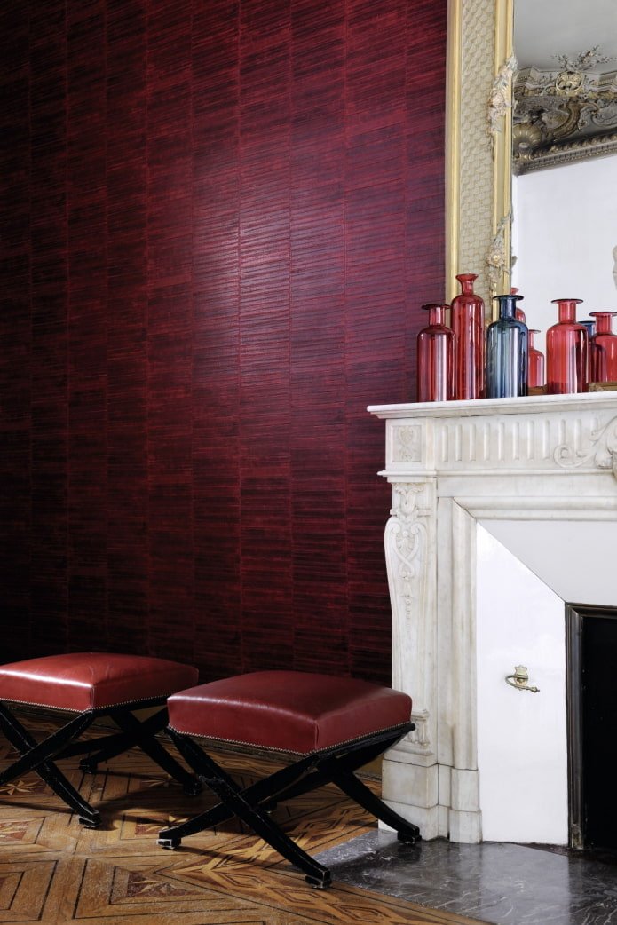 Papier peint en cuir à rayures à l'intérieur