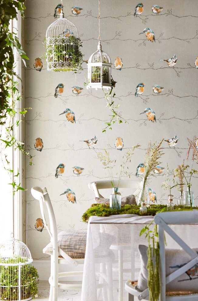 oiseaux sur papier peint