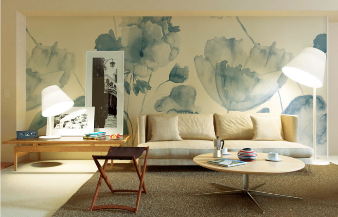 papier peint floral de style moderne