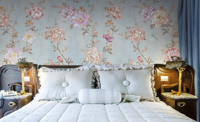 Papier peint en tissu à imprimé floral