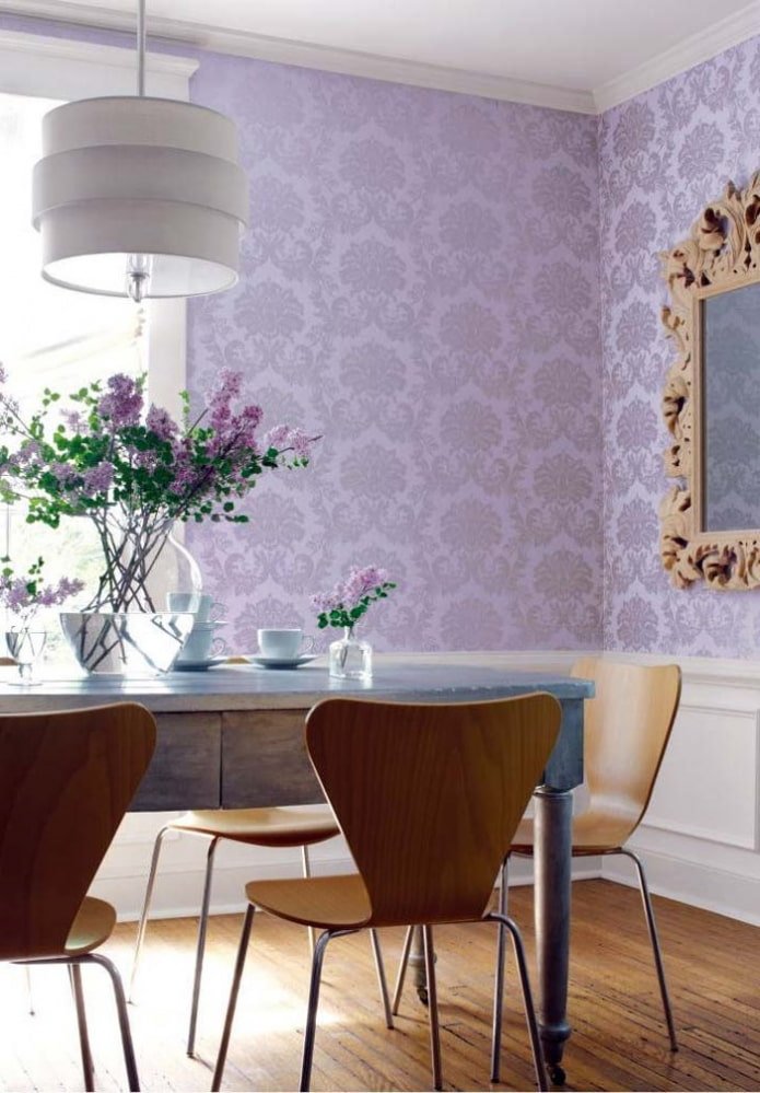 Papier peint monogramme lilas