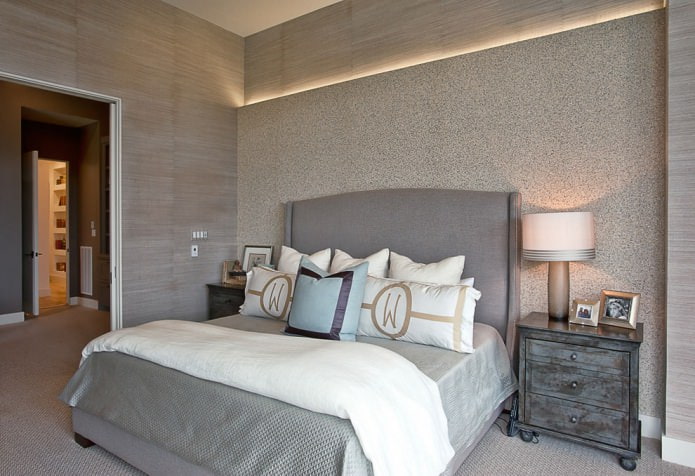 Papier peint gris pour la décoration de la chambre