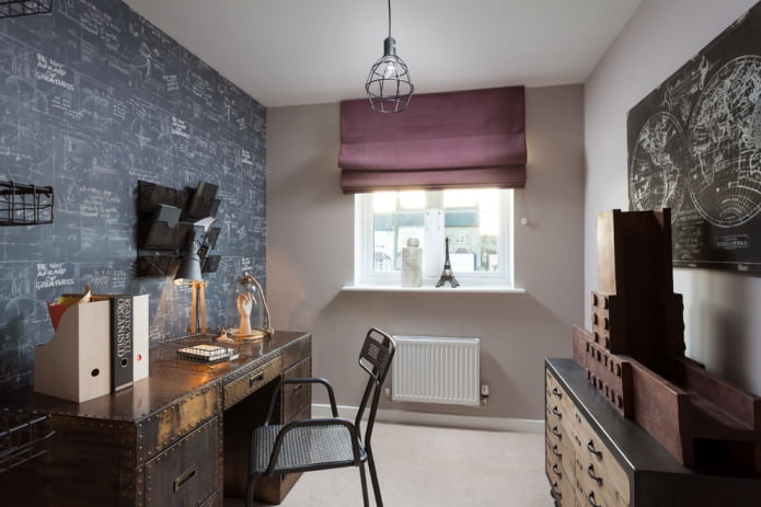 Stores romains pour papier peint gris