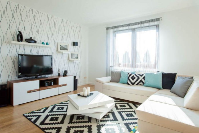 Rideaux en fils dans le salon