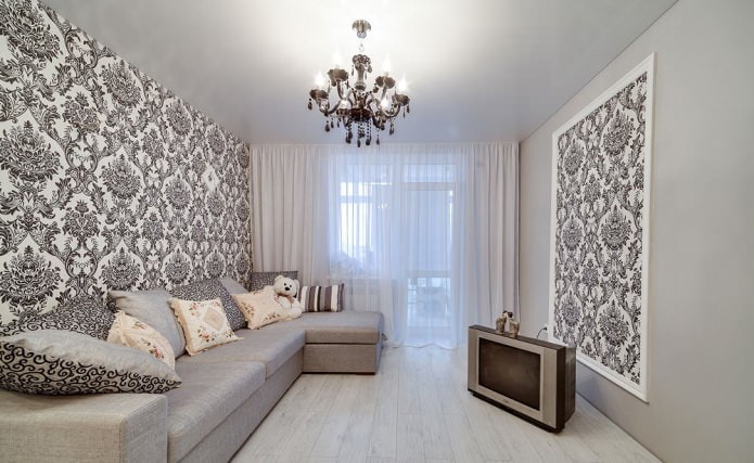 tissu extensible en satin dans le salon