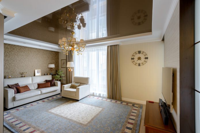 salon dans les tons marron et beige