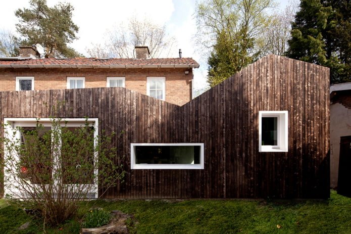 facade of burnt wood